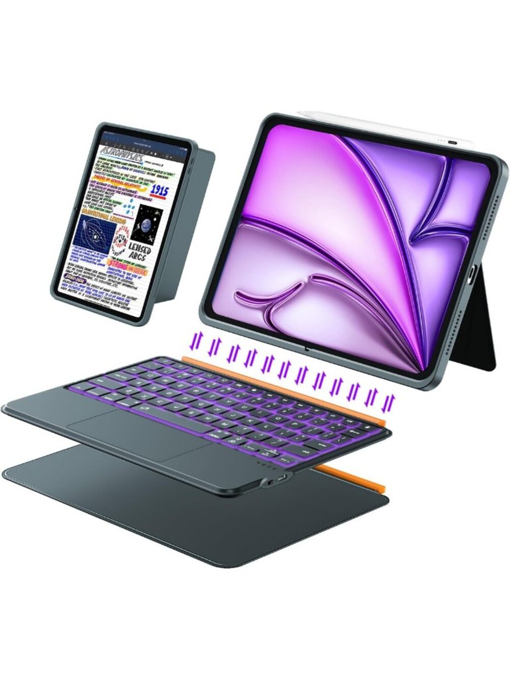 Wireless Keyboard Case for 13'' iPad Air & Pro 12.9'' - Magnetic, Backlit